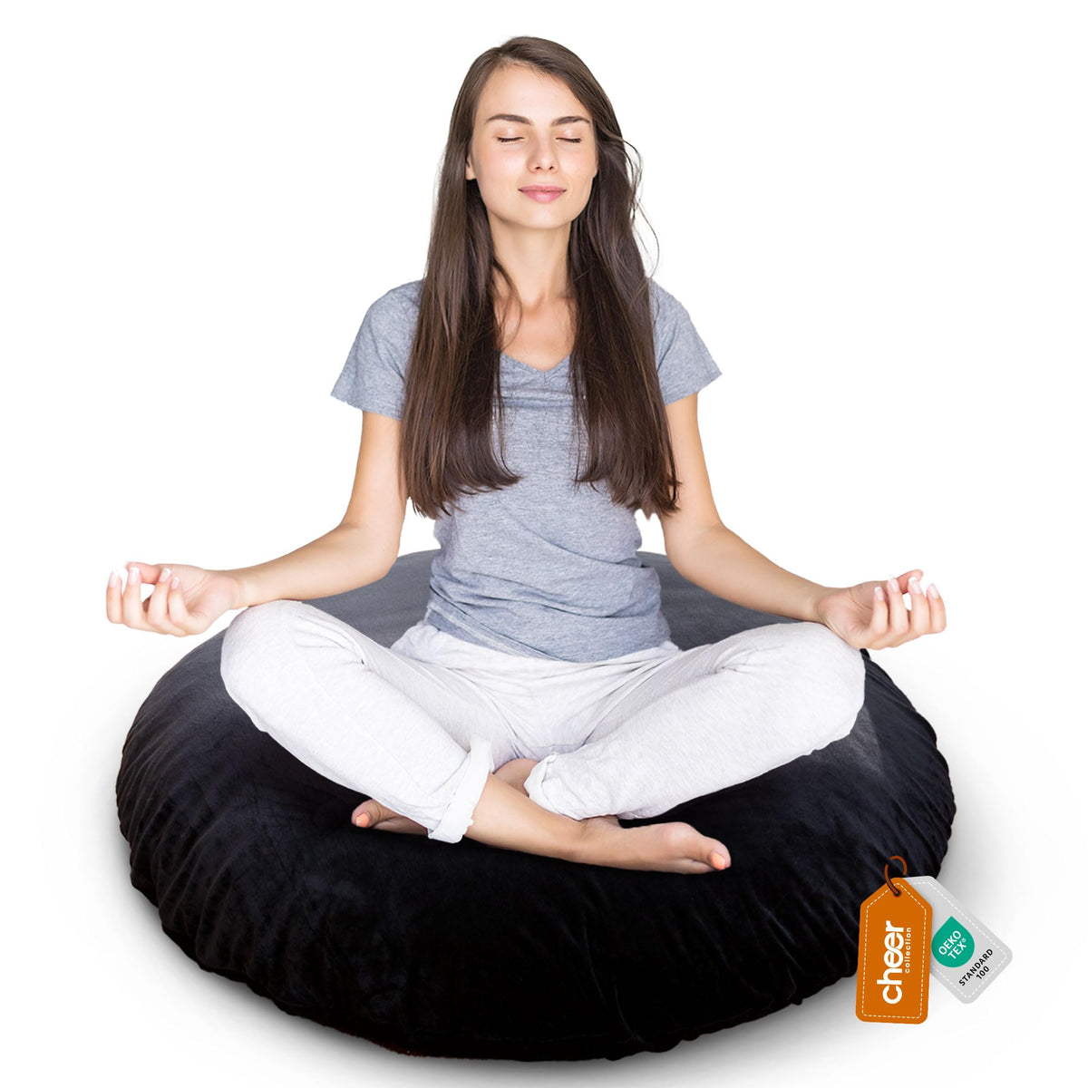 Floor Pillow for Adults (Large Black)