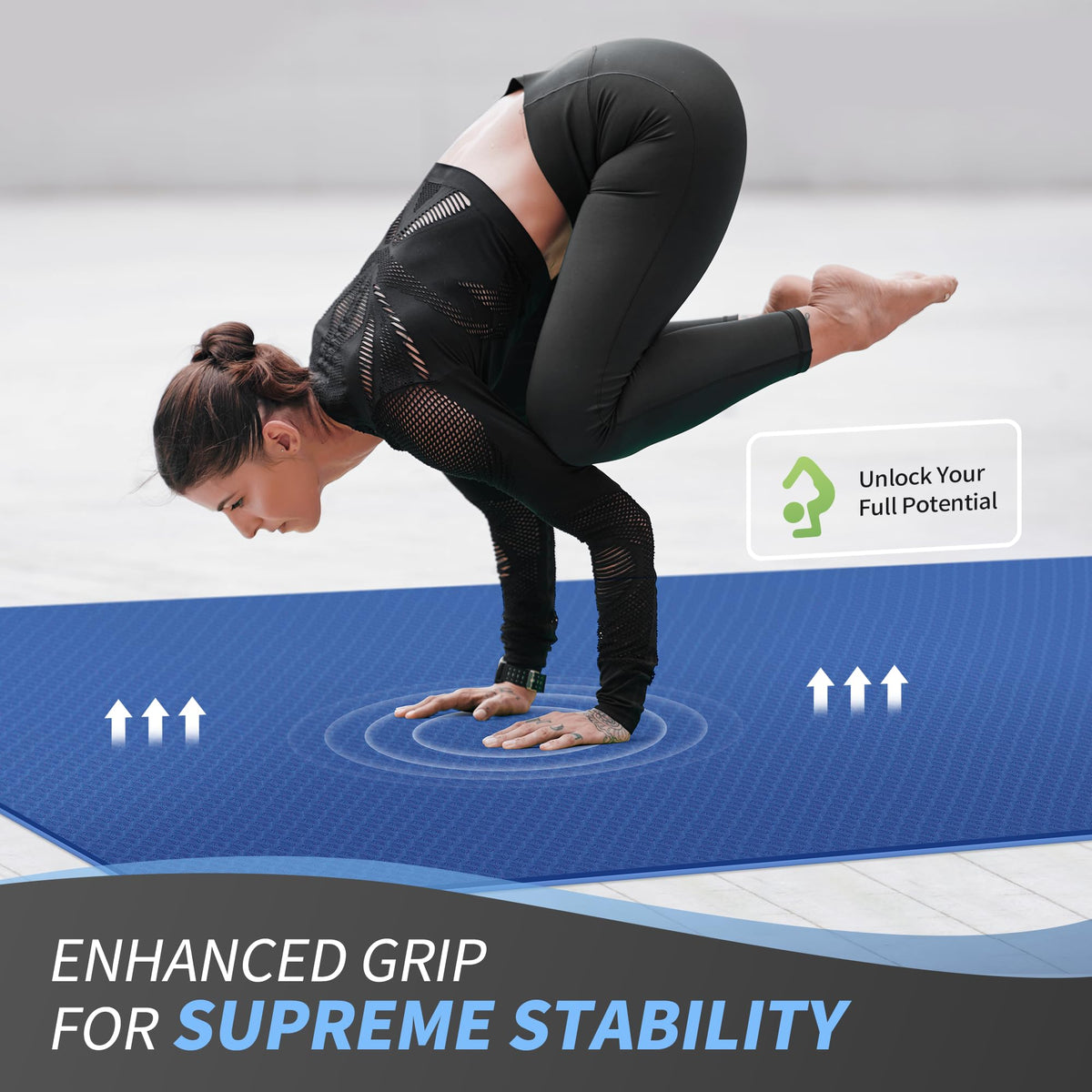 72''x48'' Large Yoga Mat (BLUE / 8mm)