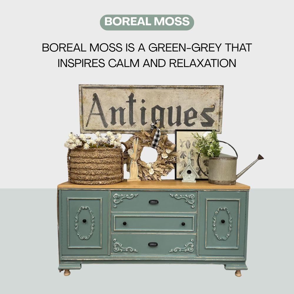 BOREAL MOSS Chalk Paint Based for Furniture DIY (Boreal Moss / 8 Fl Oz (Pack of 1))