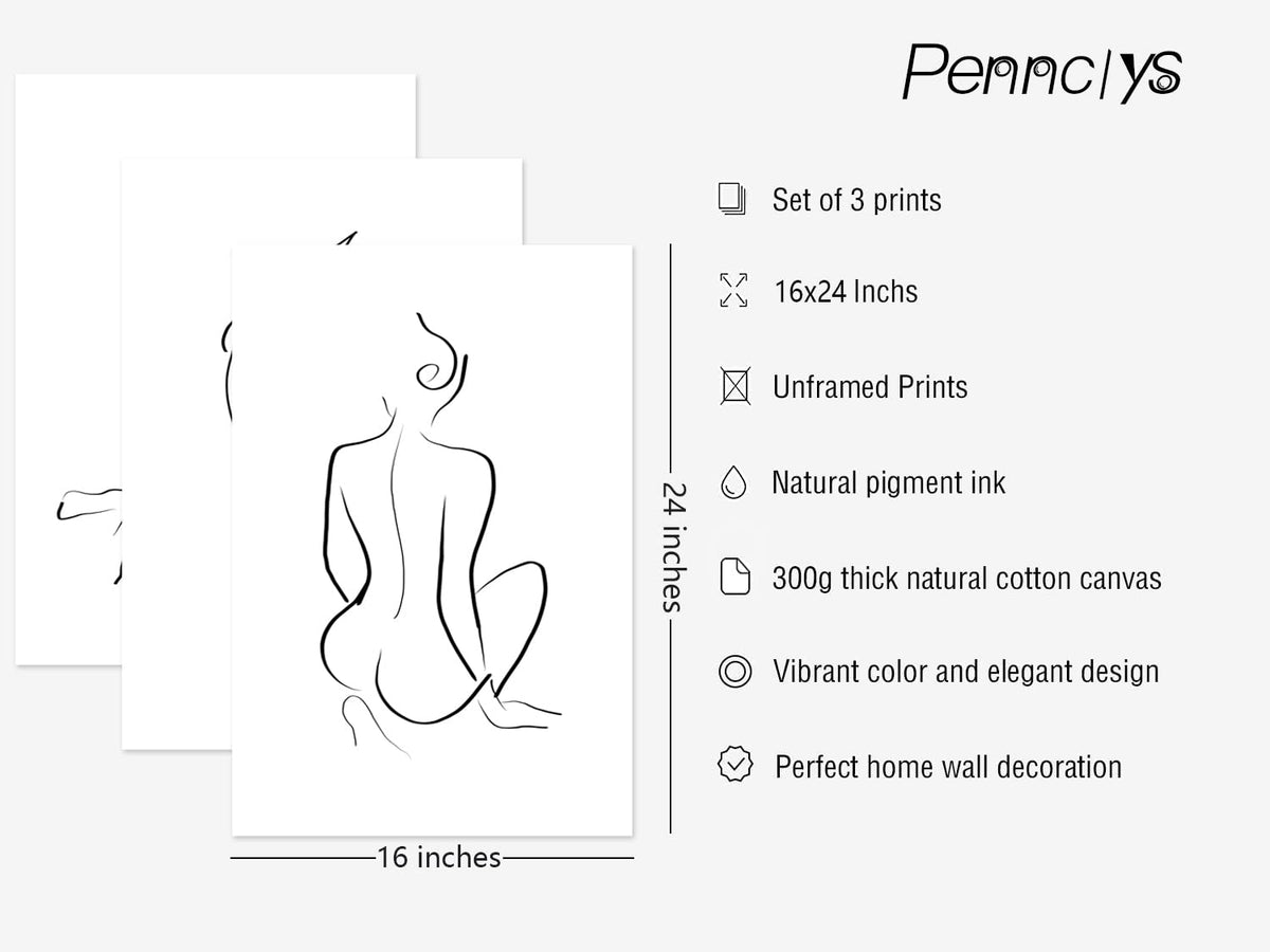 Minimalist Line Wall Art Woman Body Outline Wall Art Prints Women Figure Drawing Painting Body Line Art Wall Decor Female Wall Art Abstract Woman Silhouette Canvas Aesthetic 16x24x3 Inch Unframed (Unframed / Woman Line Art - B / 24"L x 16"W)