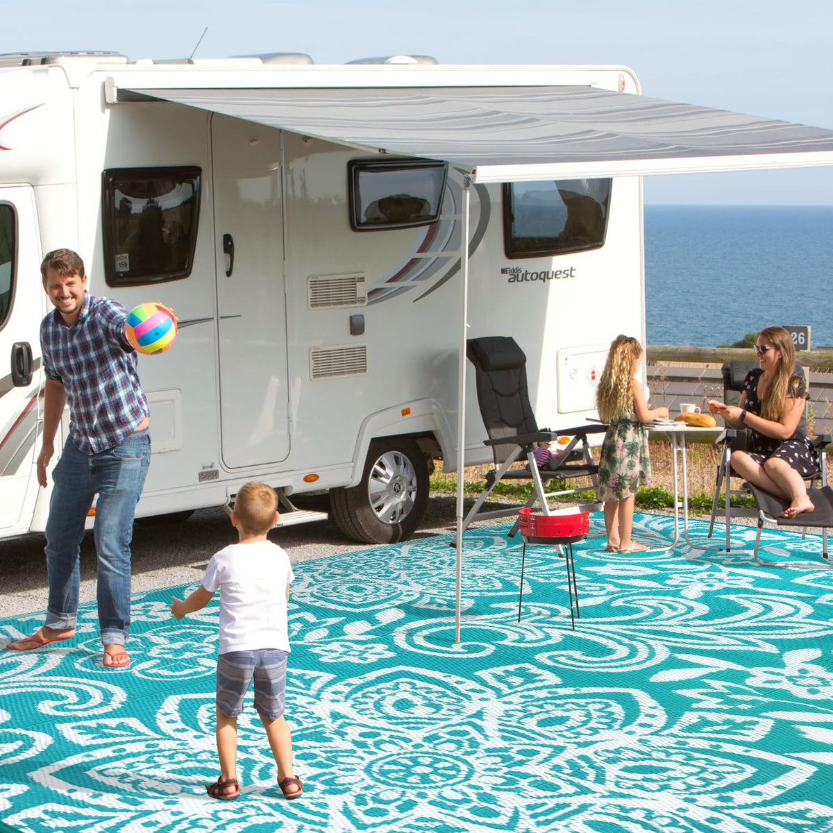 Waterproof Outdoor Rug 9' x 12' (Blue / 9' x 12')