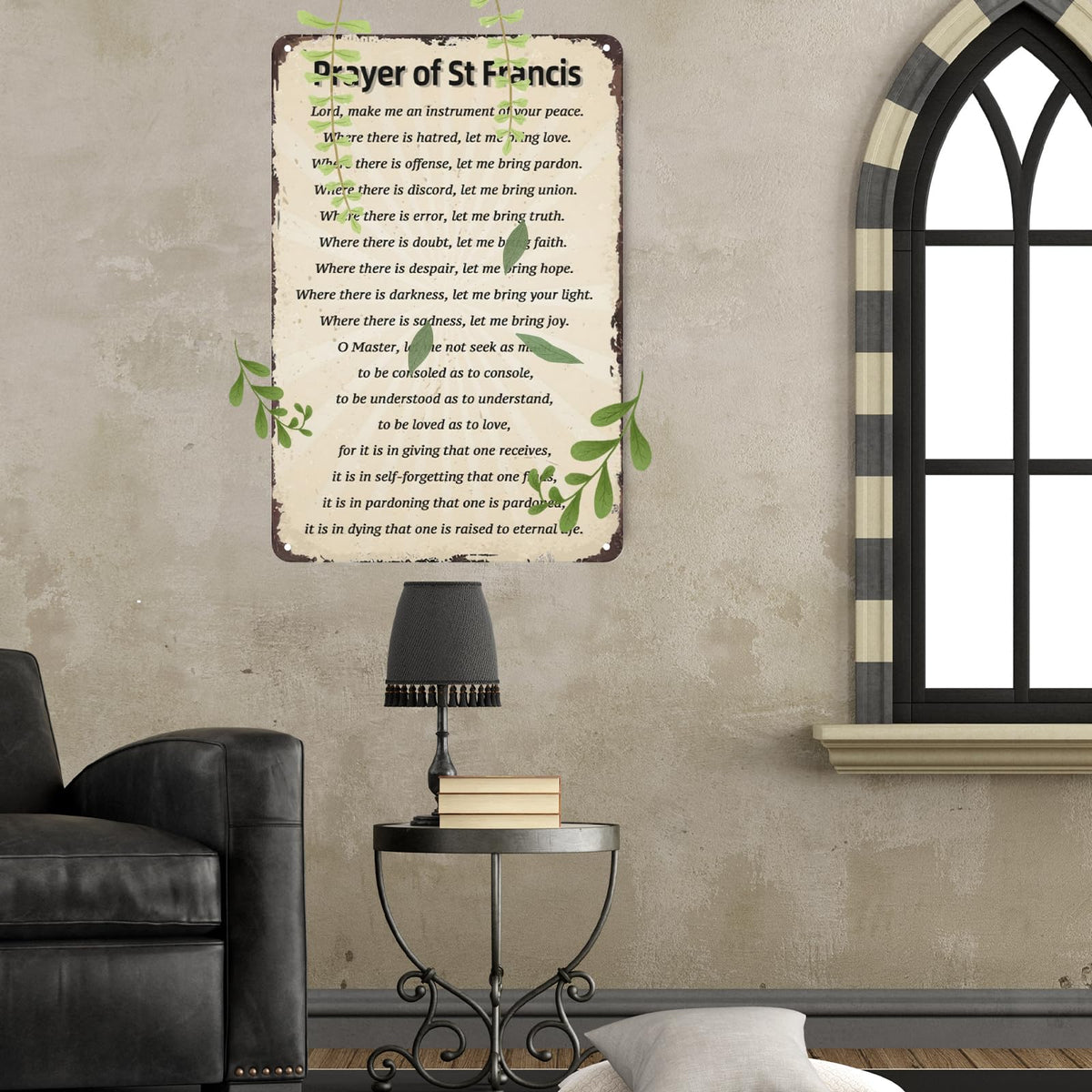 Vintage Religious Prayer Metal Sign Wall Decor Prayer For St Francis Retro Christian Metal Sign (Prayer For Strength / 8x12 Inch)