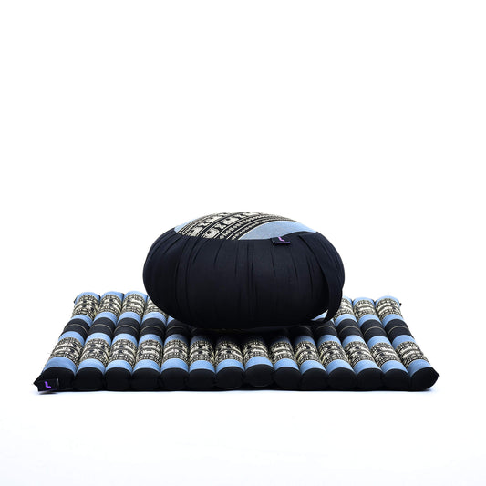 Meditation Cushion Zafu & Zabuton Set 28 x 28 inches Kapok Zazen (Sf15 - Blue)