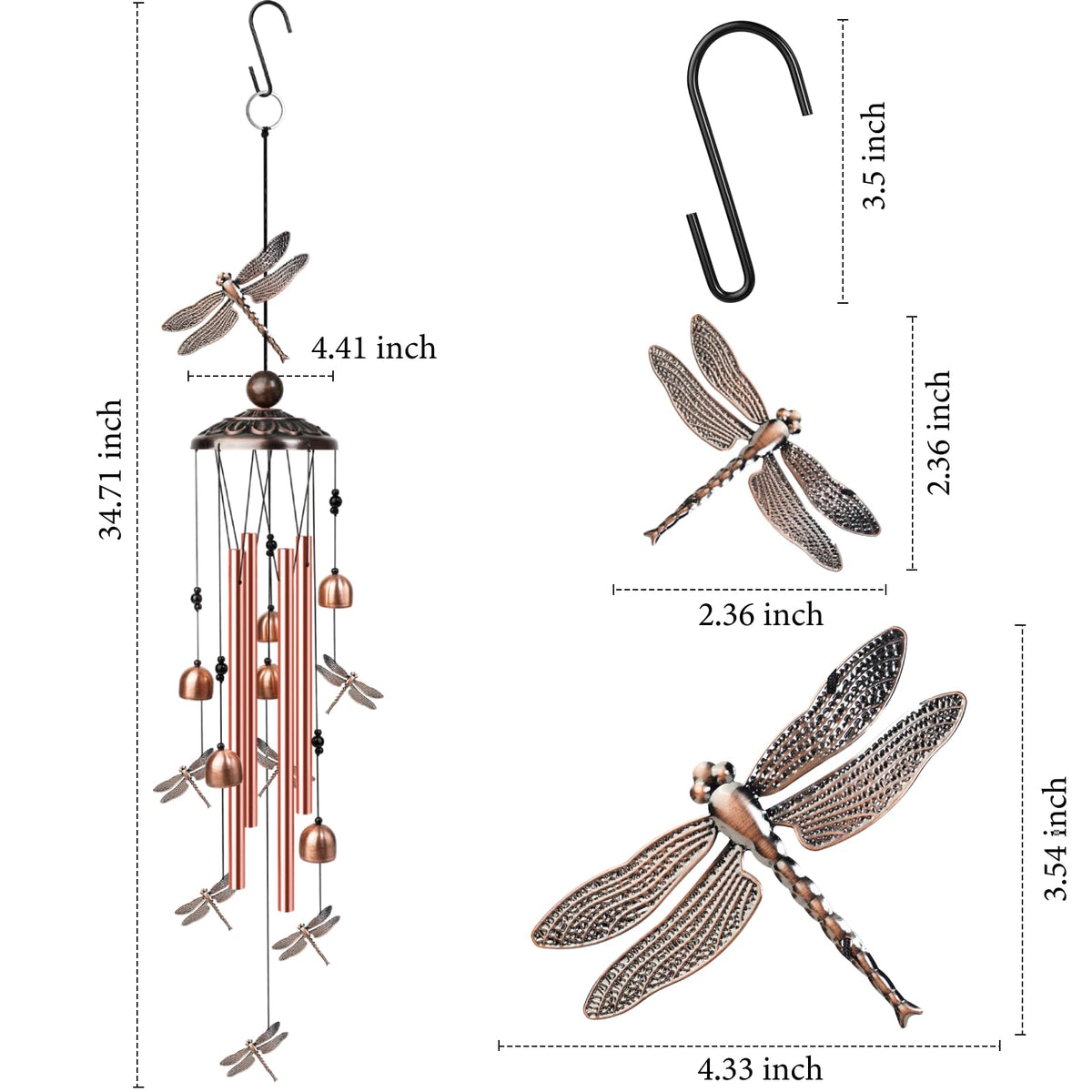 Dragonfly Wind Chimes (Copper / Dragonfly)