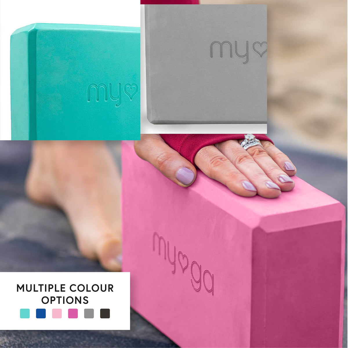 Yoga Block Lightweight EVA Foam Yoga Brick (Plum / One Size)