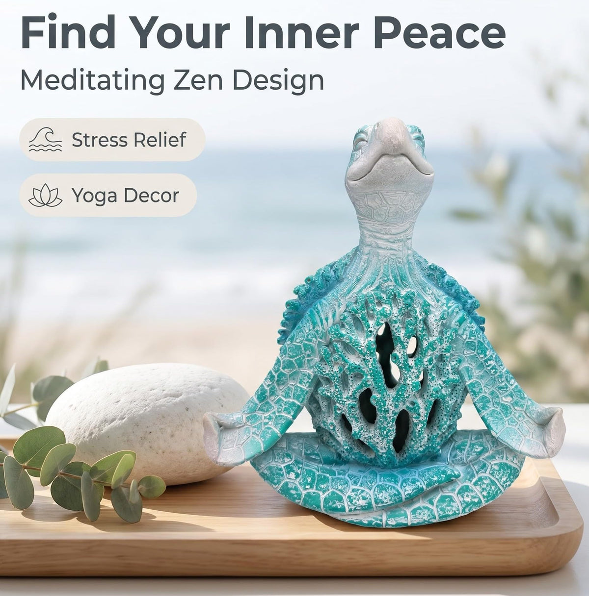 Sea Turtle Meditation Yoga Decor (Aqua Blue Fs)