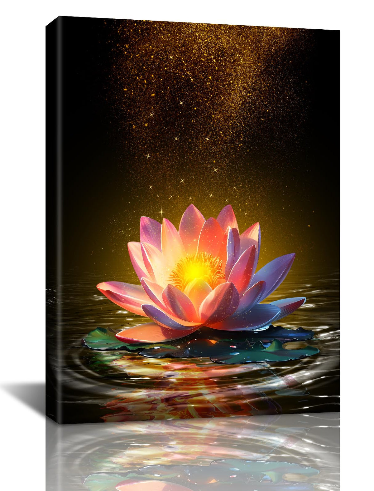 Lotus Floral Wall Art Prints (Framed 12"X16"- Lotus Floral Wall Art Prints)
