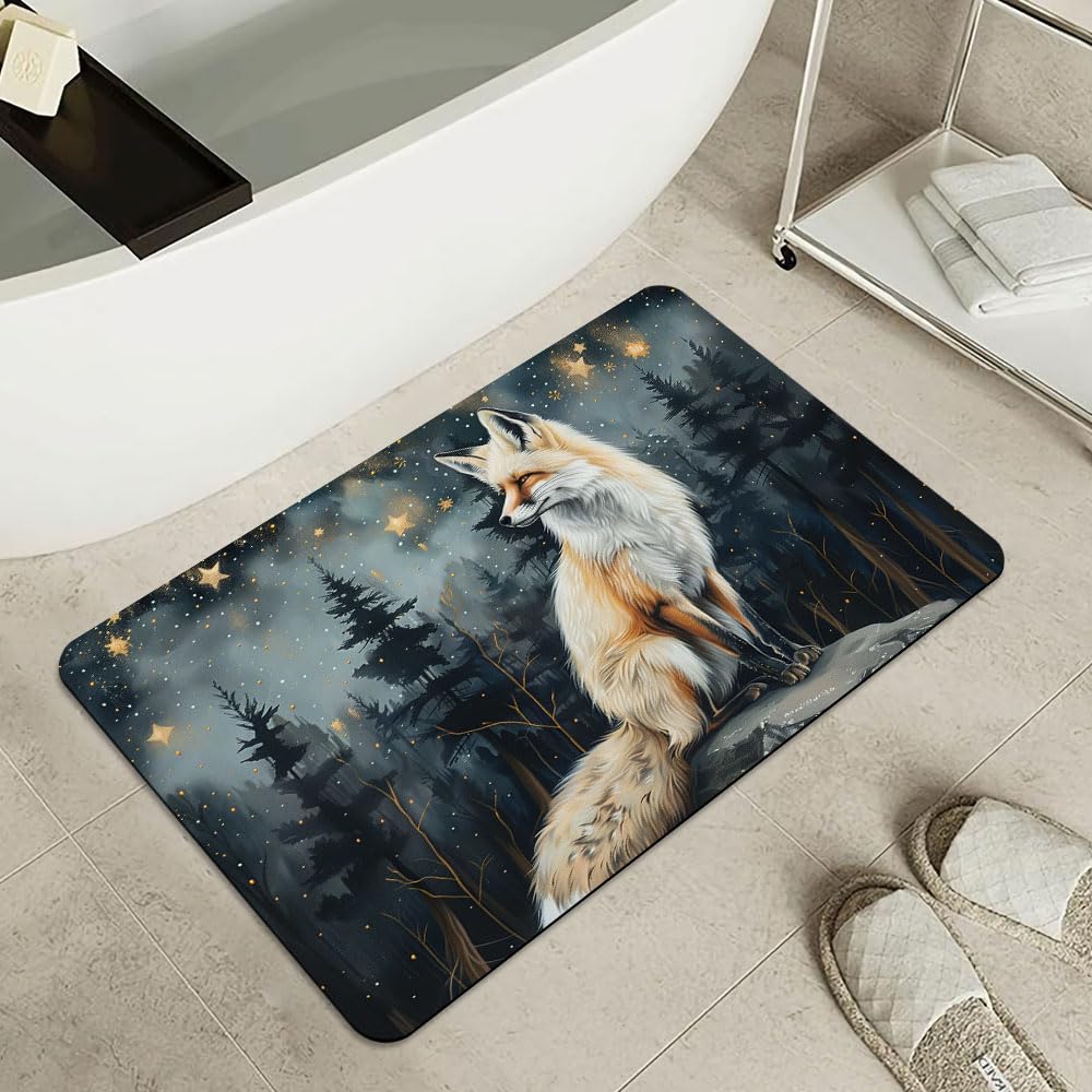 Bath Mat Bathroom Rug (Beautiful Fox- / 1'8" x 2'8" (Rectangular))