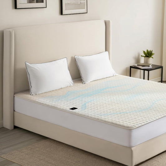 Quilted Cotton Grounding Mat for Bed with Pure Silver Fiber and Magnets (Queen)