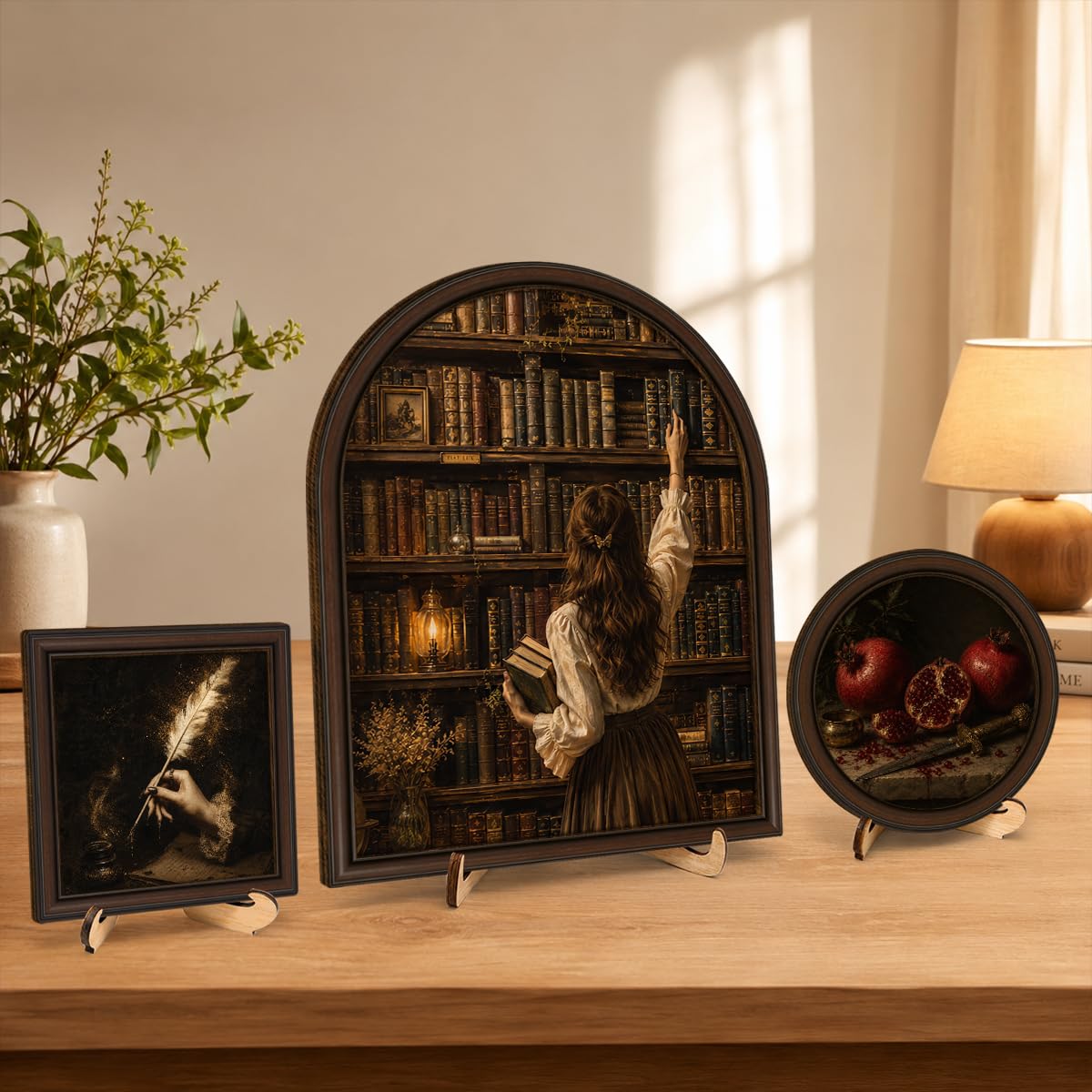 3 Pcs Vintage Library Wall Art Sign (Read-01)
