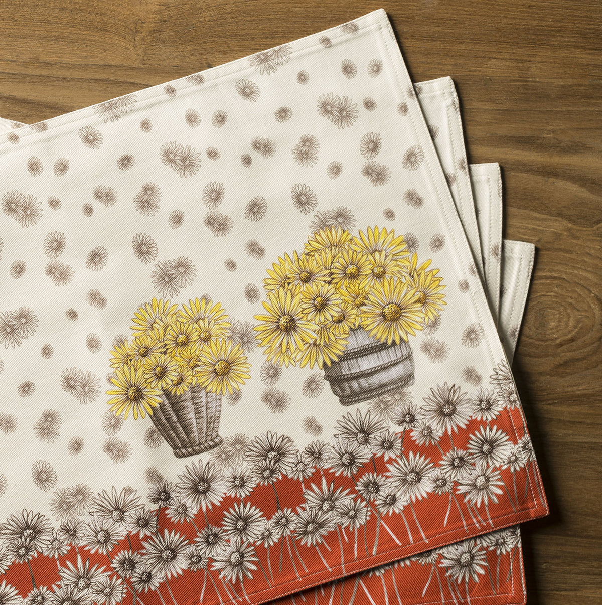 Placemats Set of 4 Reusable 100% Cotton (041 - Bagatelle / 13" X 19" (Pack of 4))