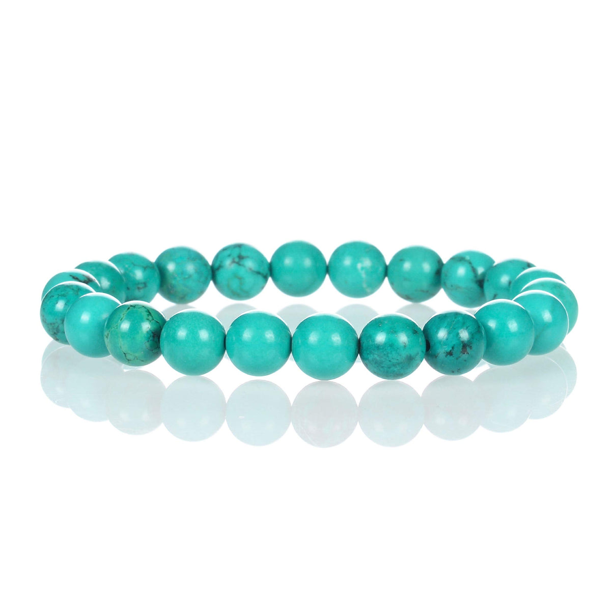 Turquoise Howlite Green 8mm Beaded Bracelet (Turquoise Howlite Green / Medium)