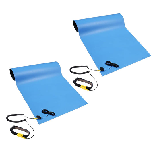Anti Static ESD Mat for Electronics Repair (17"X25" - 2 Pack / Blue)
