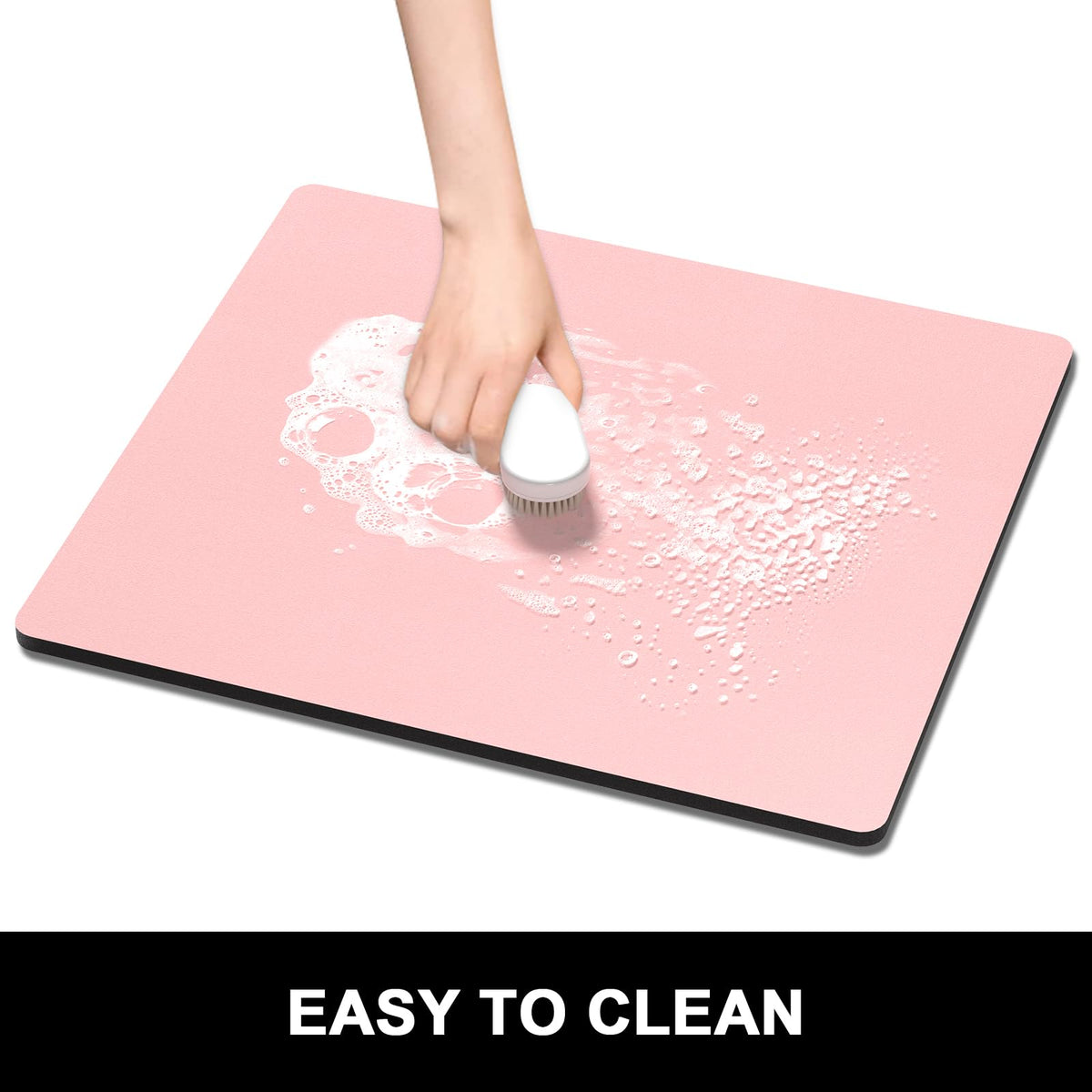 Dish Drying Mat for Kitchen Counter (A-pink / 16" x 18")