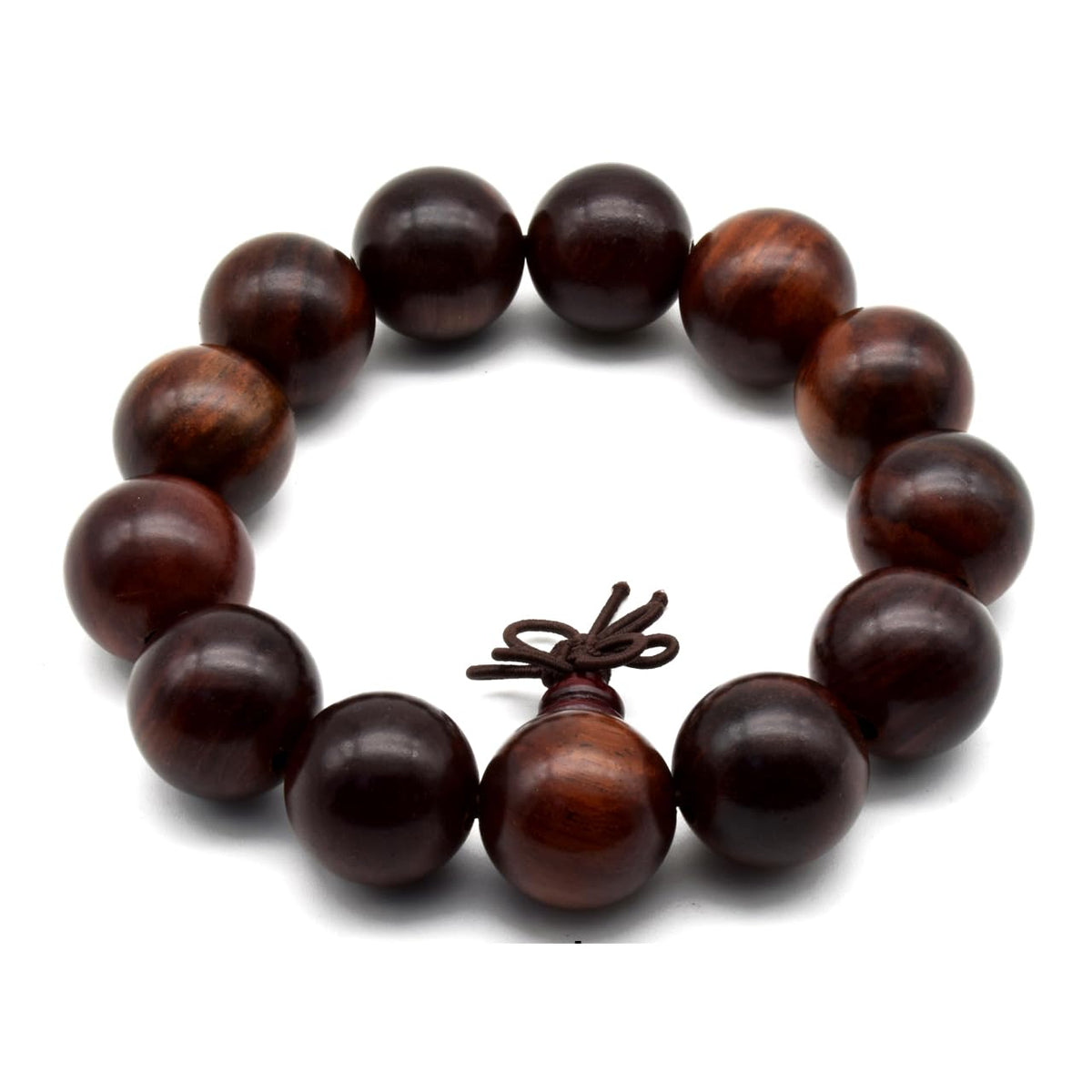 Unisex Natural Rosewood Prayer Beads Buddha Buddhist Prayer Meditation Mala Necklace Bracelet (18mm 13 beads)