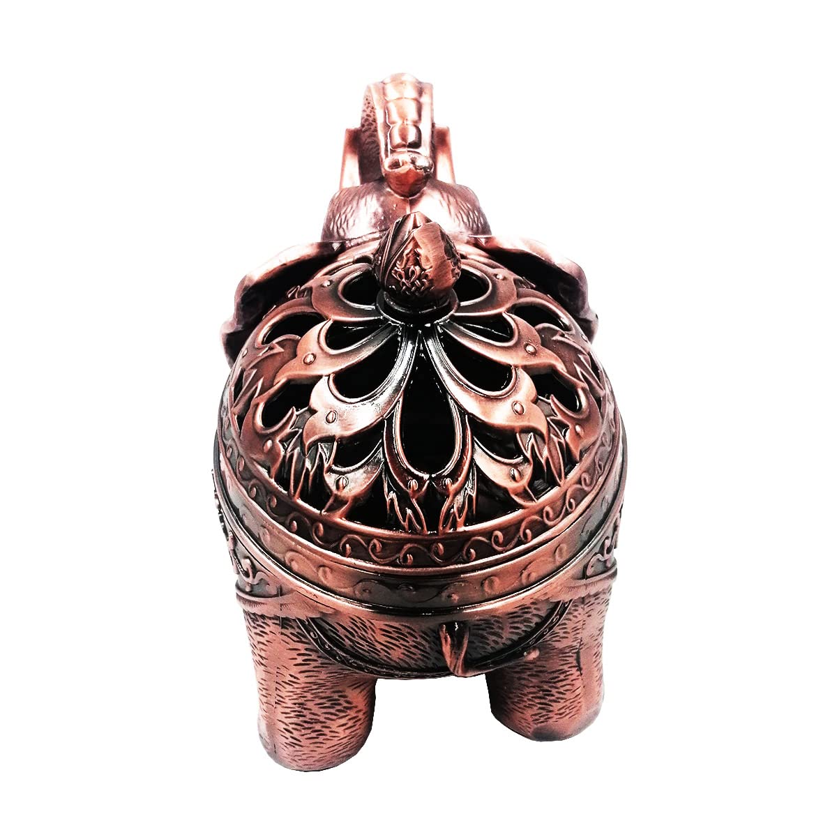 Metal Elephant Incense Holder (Red Copper)