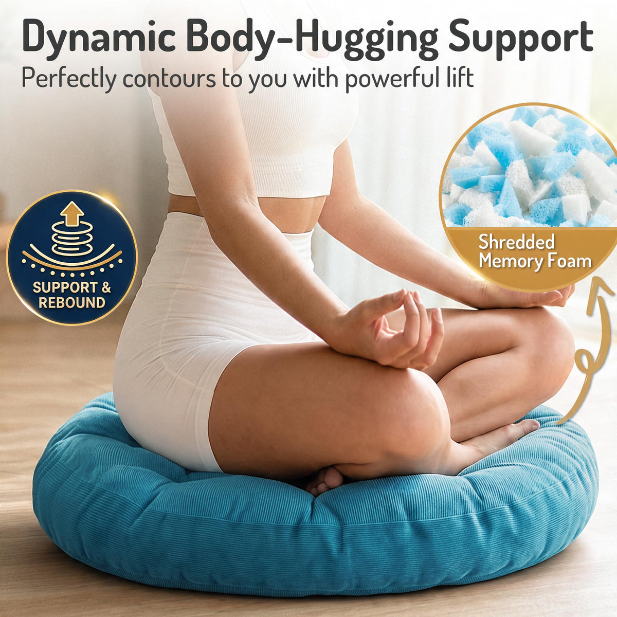 Round Meditation Cushion (1 Pack / Round | Turquoise | 1 Pack)