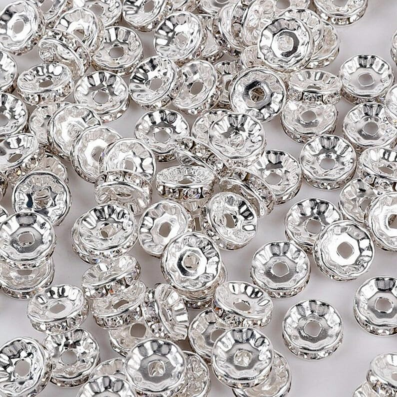 108Pcs 8mm Silver (Crystal Clear / 8MM, 108pcs)