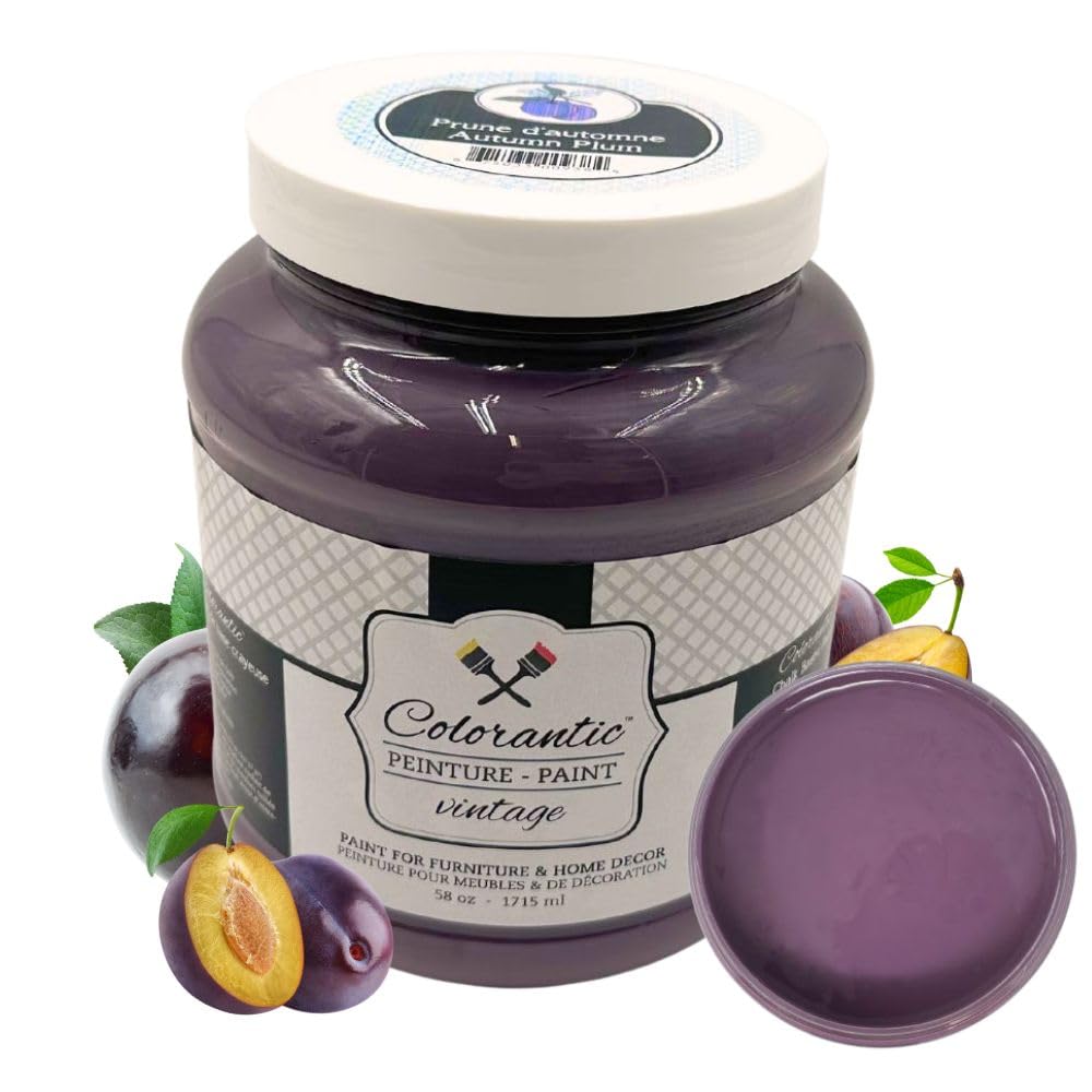 AUTUMN PLUM Chalk Paint for Furniture DIY (Autumn Plum / 58 Fl Oz (Pack of 1))