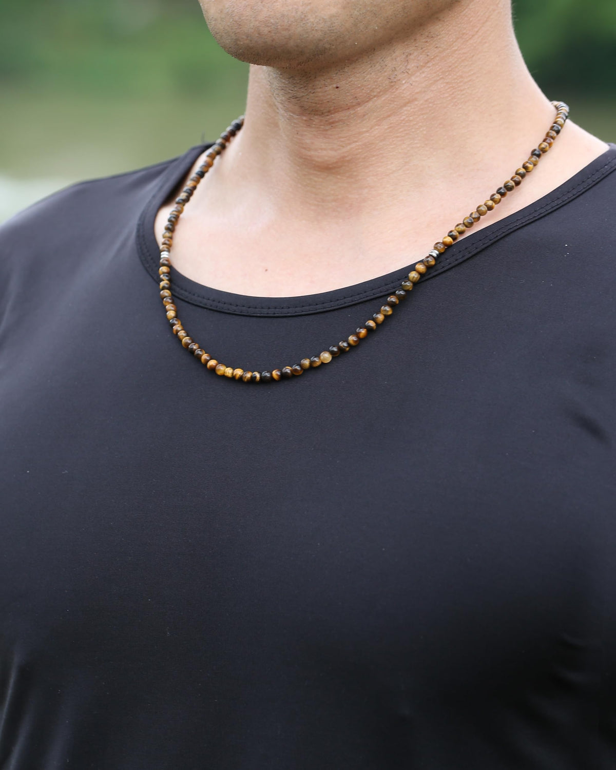 Mens Necklace (20 inches / Tiger Eye)