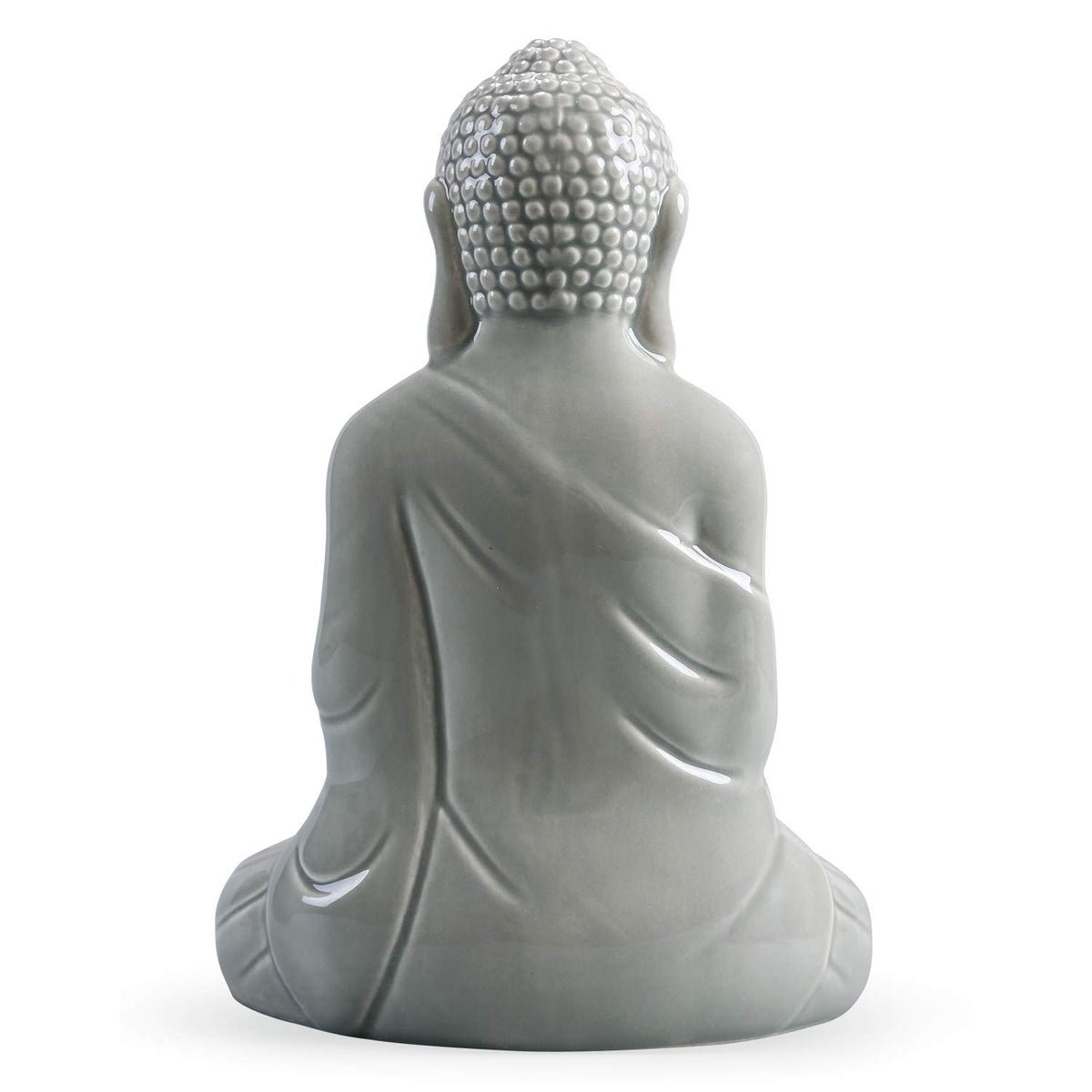 Ceramic Praying Buddha Figurine (Gray / Medium)