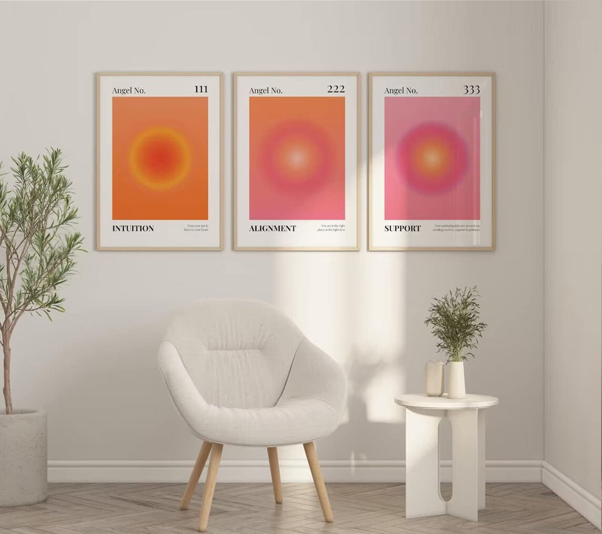 Colorful Angel Number Aura Poster Set of 3 Spiritual Posters Canvas Grainy Gradient Prints Trendy Preppy Wall Art Aesthetic Room Decor Affirmation Inspirational Quotes Wall Art 12x16 Inch Unframed (Unframed / Colorful 123 Art - A / 16"L x 12"W)