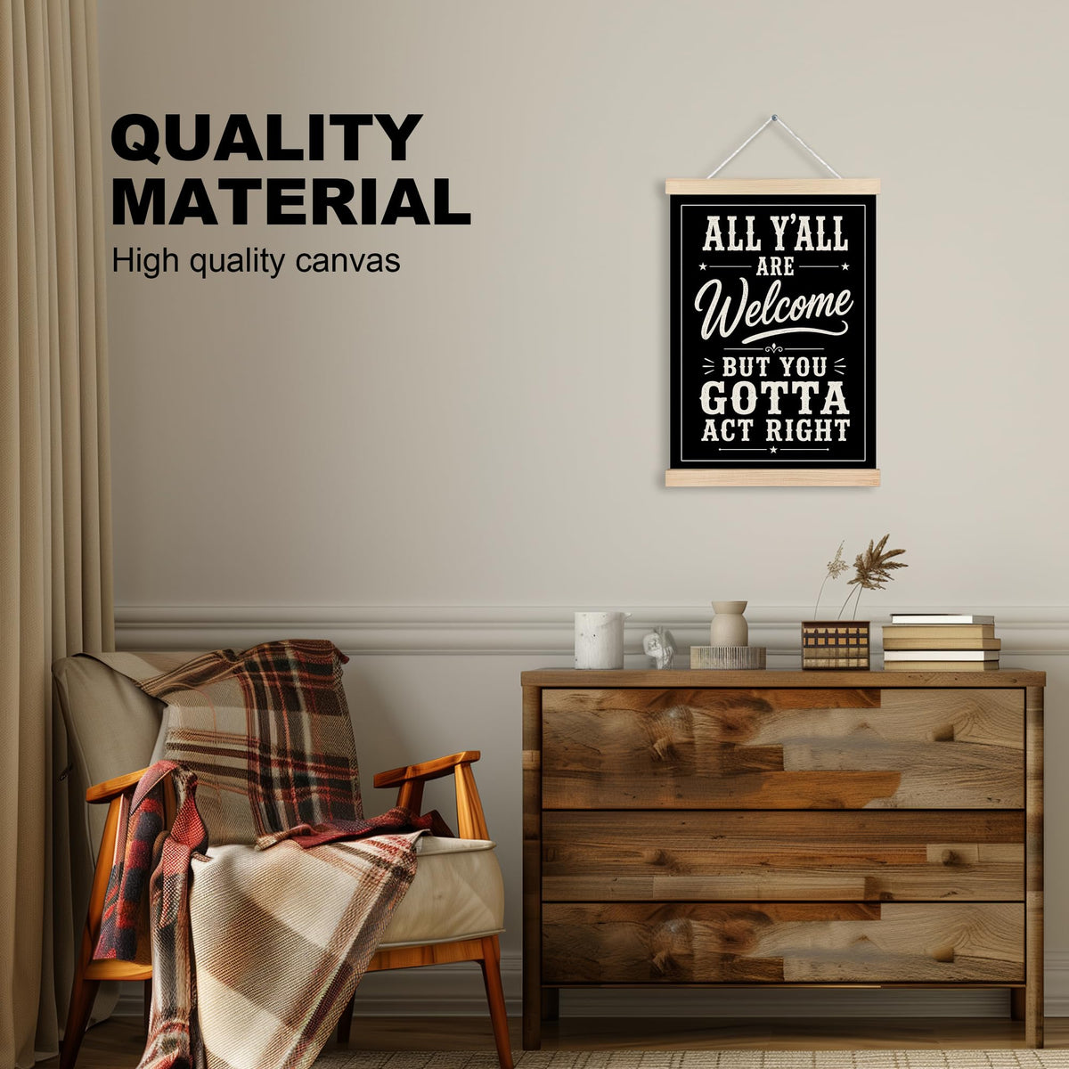 Funny Classroom Welcome Wall Art Hanging Poster 12x16 (Y'all-1)