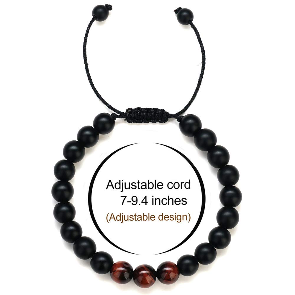Mens Bracelet (3 Pcs Matte Agate&Tiger Eye)