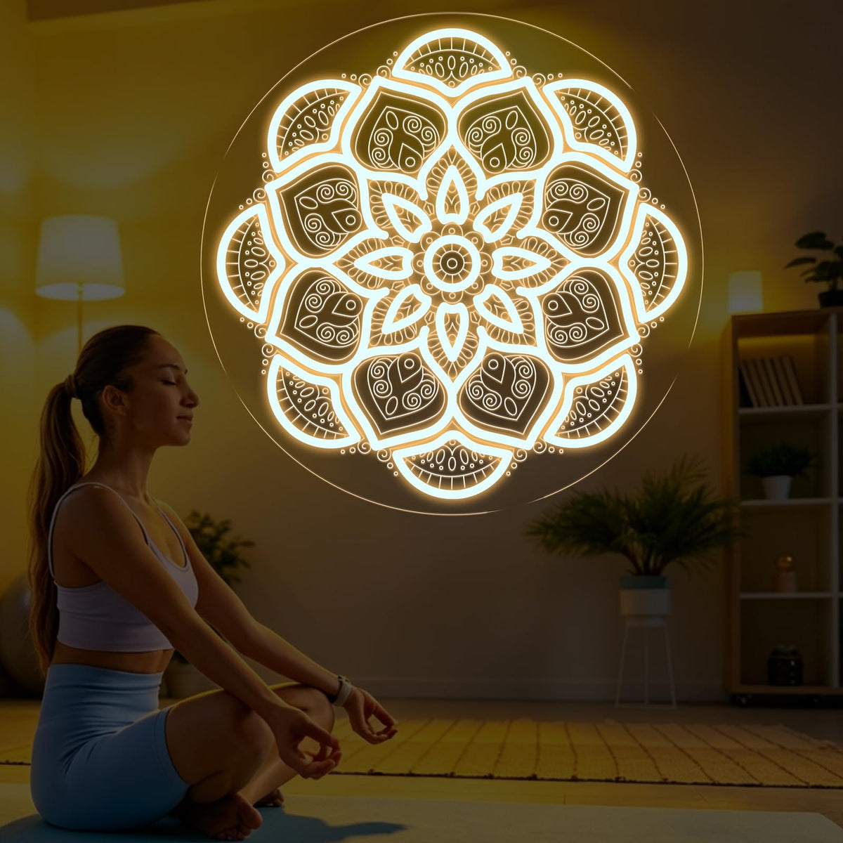 Mandala Neon Sign (Mandala-Warm Whitt)