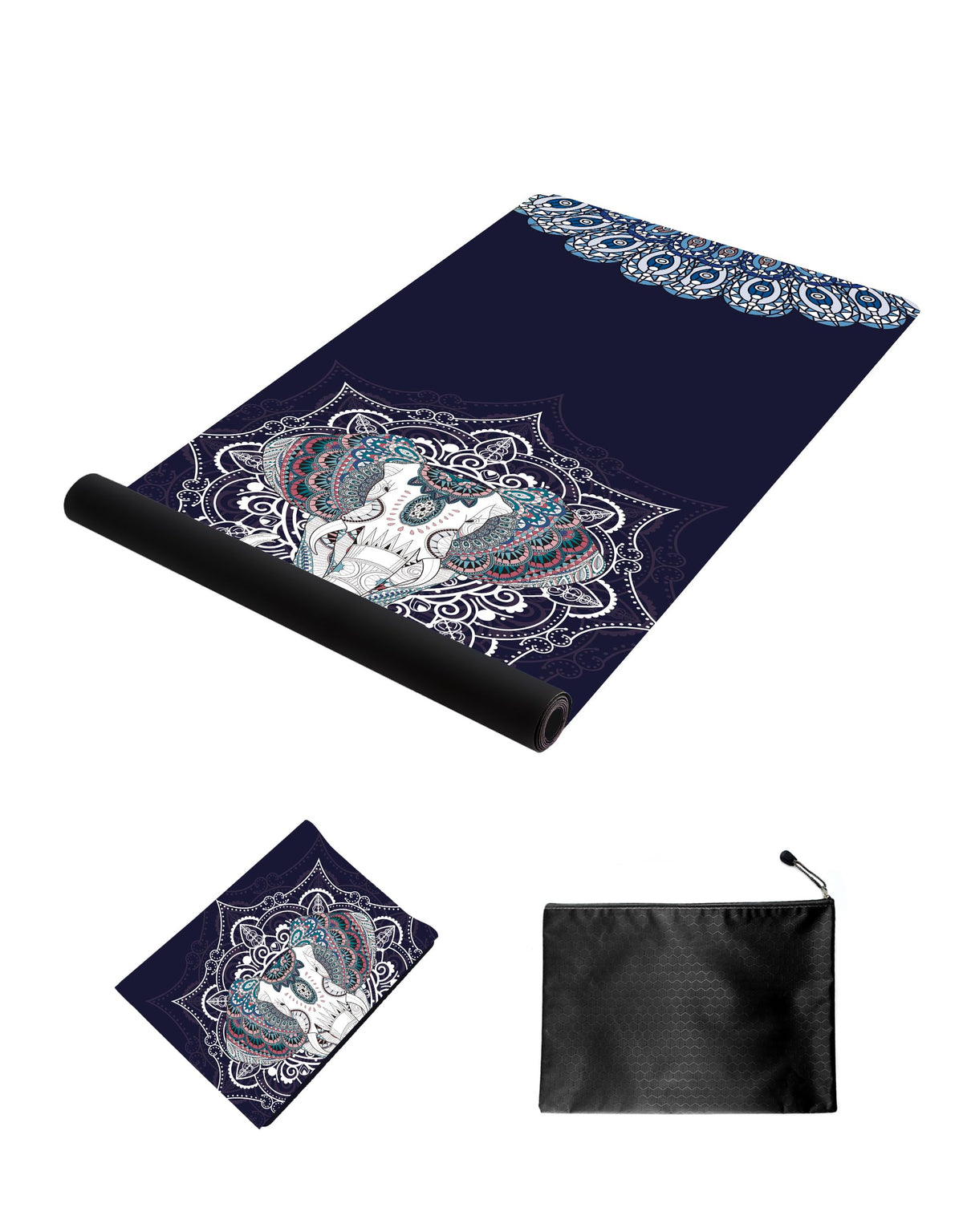 Printed Travel Yoga Mat (DarkBlue)