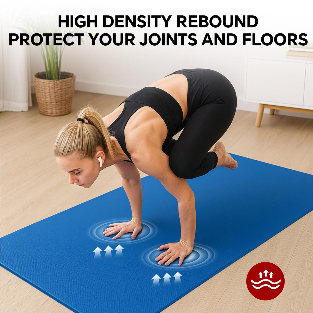 Extra Large Yoga Mat 6'x4' (Blue / 72" x 48" x 0.3")