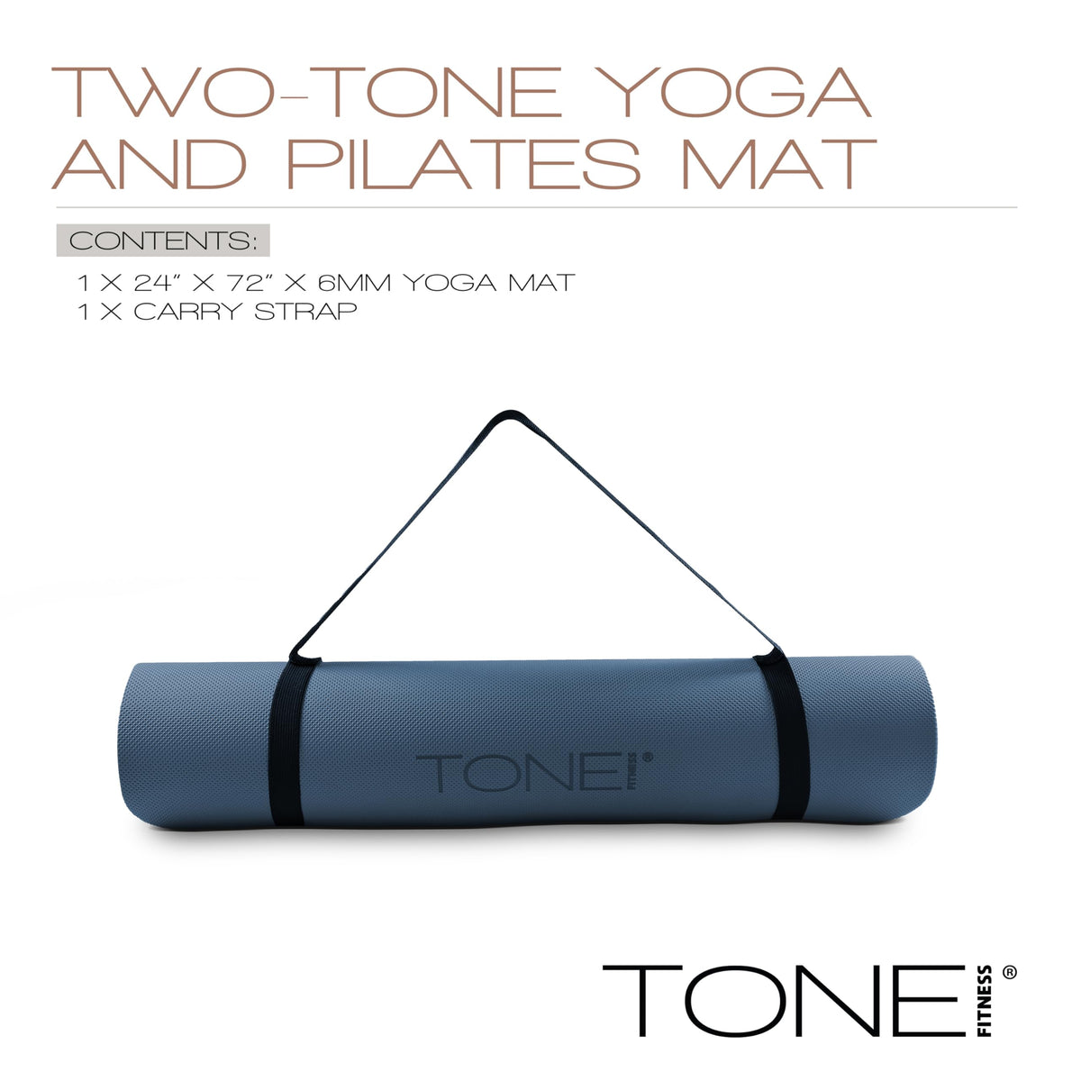 1 4" Yoga Mat (V Pattern / Black/Blue)