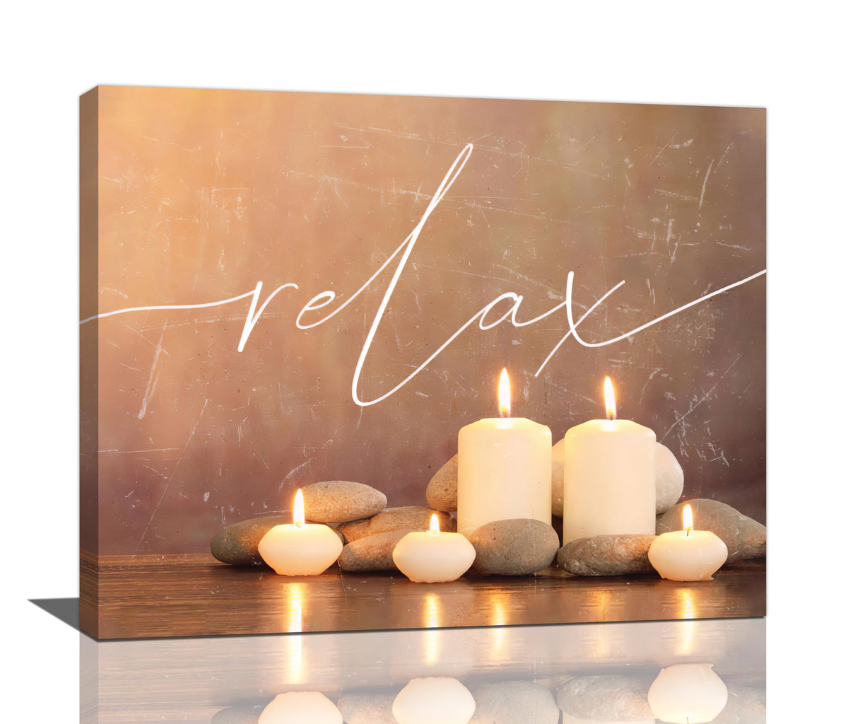 Zen Wall Art Zen Bathroom Decor Meditation Pictures Spa Canvas Posters Prints Calming Spiritual Stone Decorations Painting Artwork Office Home Yoga Decor For Bathroom Bedroom Living Room 20"x16" (Relax / 20L" x 16W")