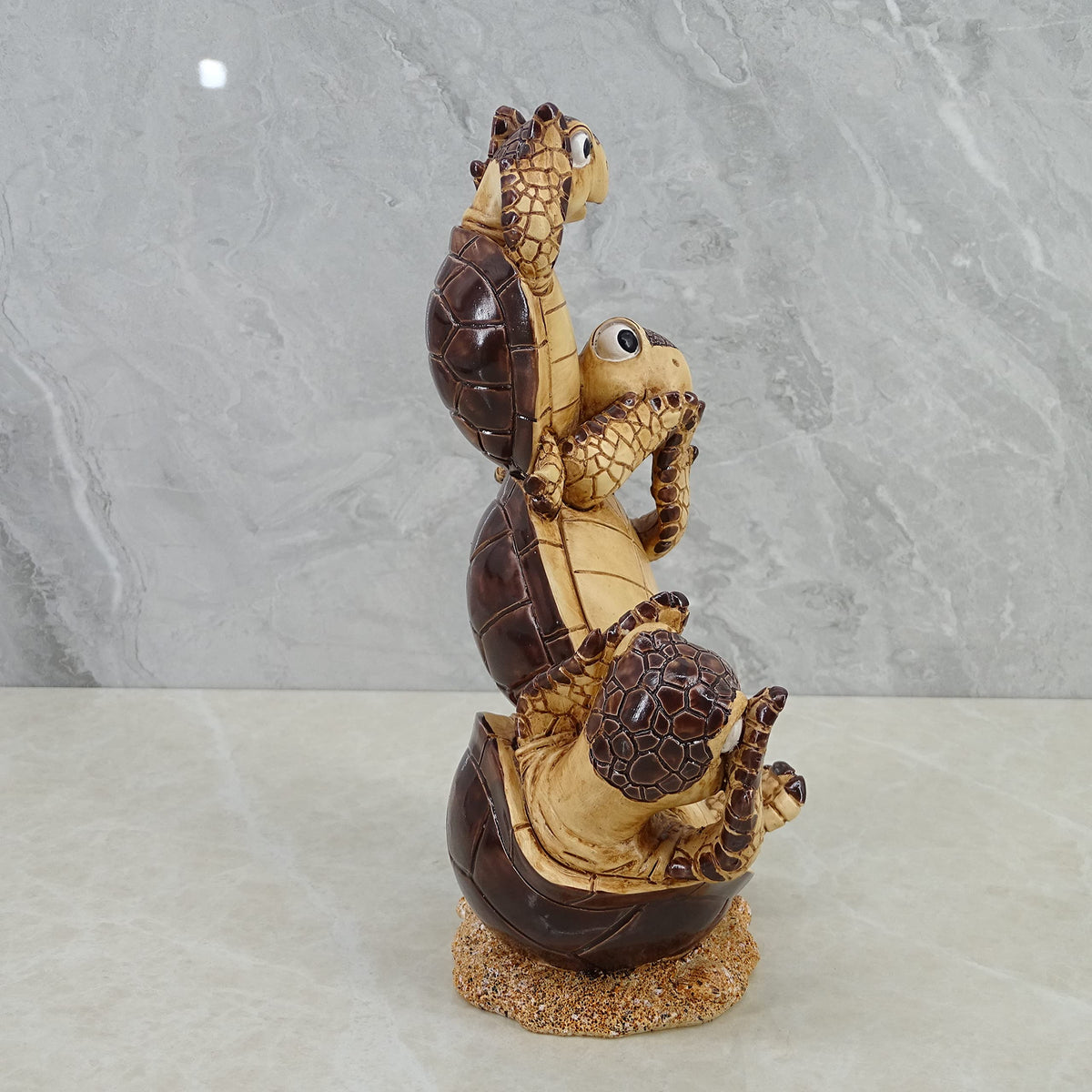 Decorative Resin Sea Turtle Statue. Lovely Baby Seaturtle Figurine. Wild sea Life Blue Sea Turtle Table Décor. and Gift (Brown3)
