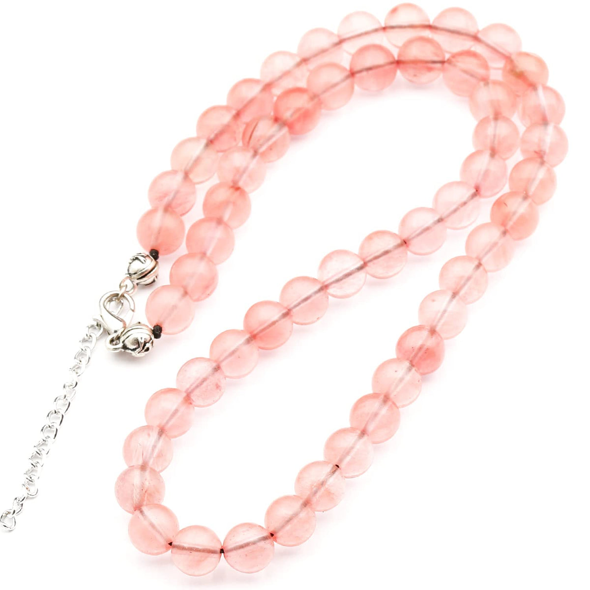 Natural Cherry Quartz Beaded Choker Necklace (Cherry Quartz / 40 Inches)