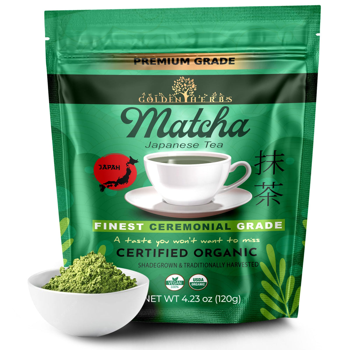 Matcha Superior Ceremonial Blend Green Tea Powder from Uji (4.23 Ounce (Pack of 1))