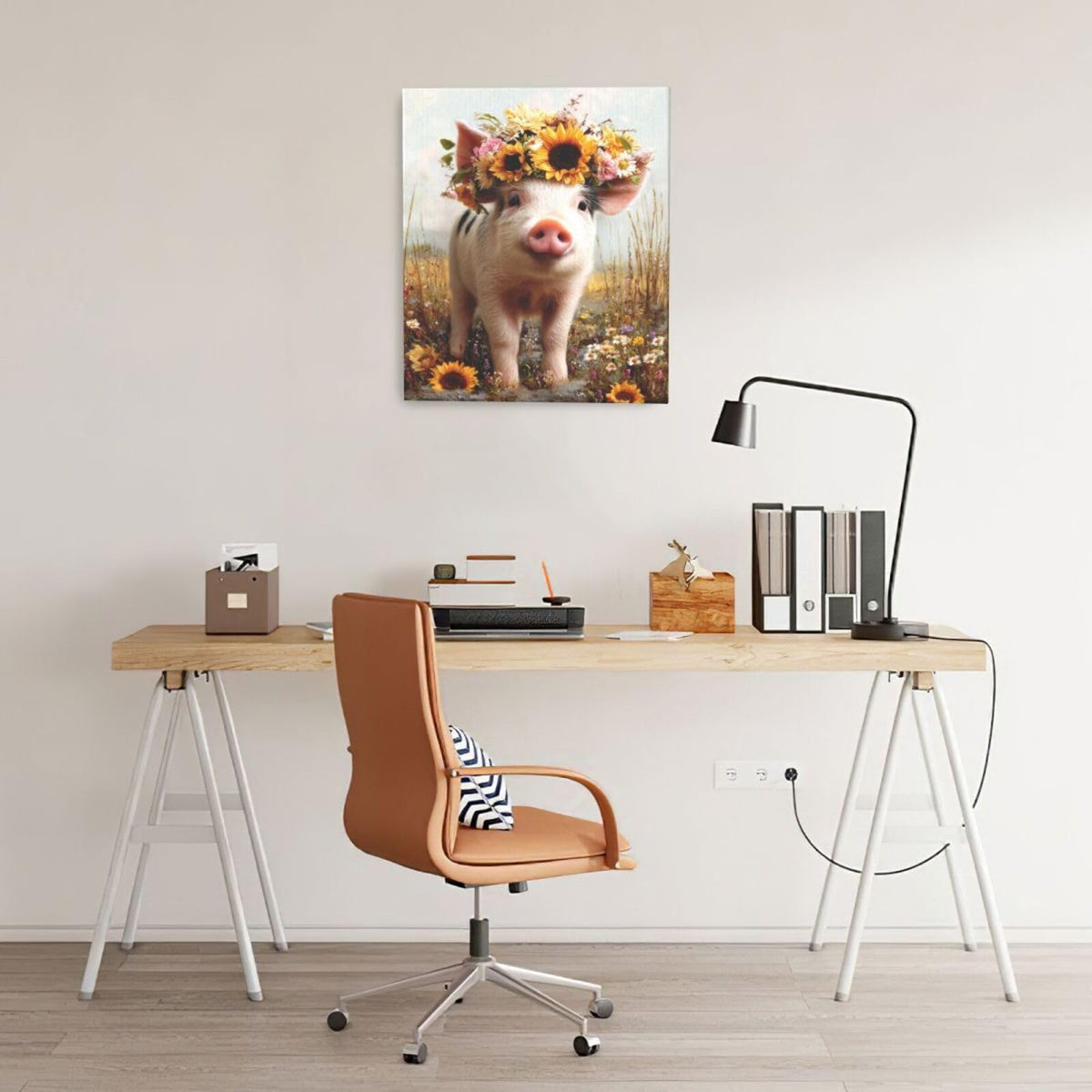 Rustic Pig Nursery Wall Art For Kids Cute Animal Bathroom Canvas Wall Decor Country Pictures Paintings Prints Artwork Framed Decorations For Girls Boys Children's Room Bedroom Living Room Gifts 20" x 24" (Pig / 24"L x 20"W)