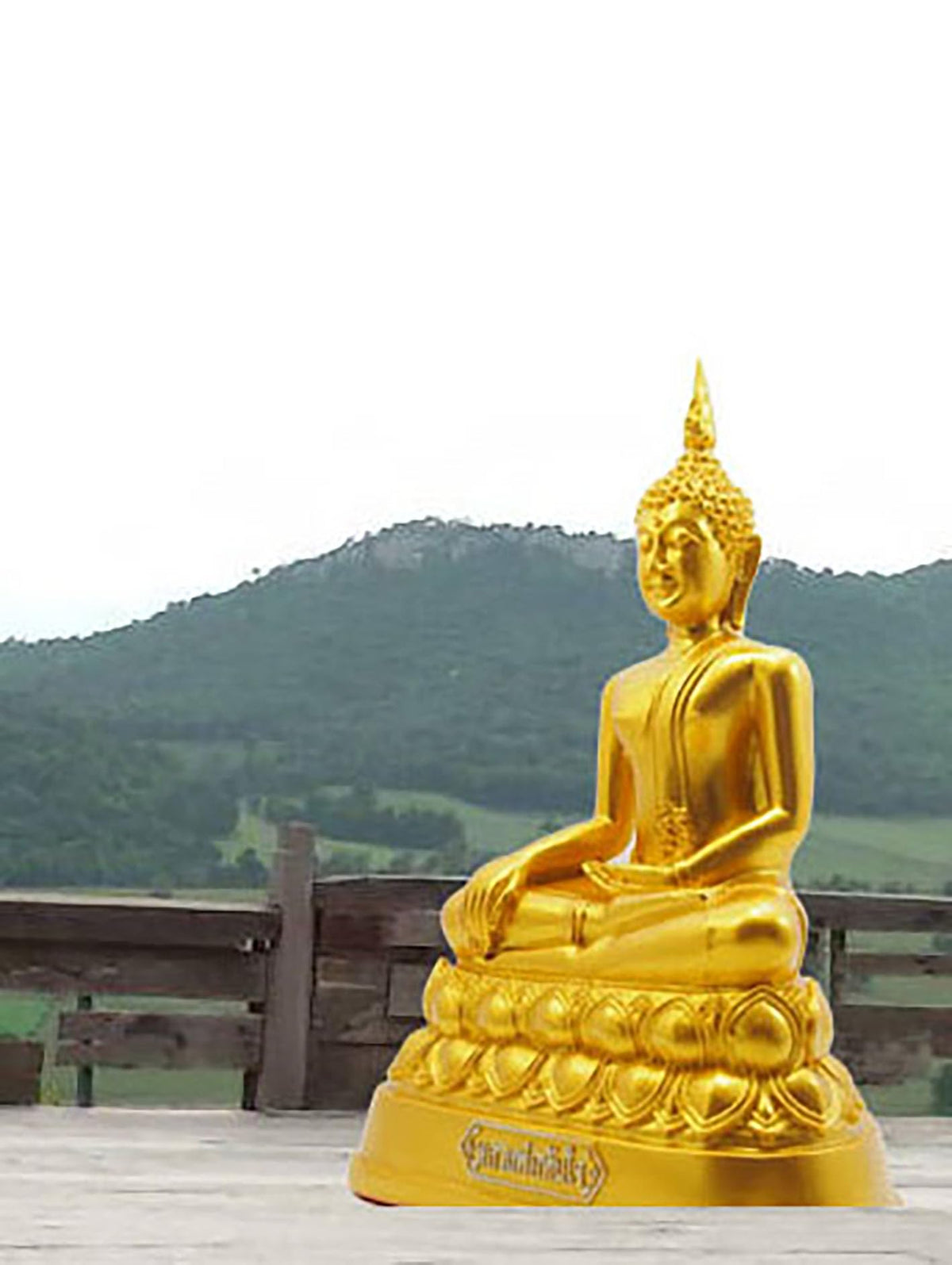 Buddha overcoming Temptations 9" H. Gold Thai Buddha Statue for Home Decor Living Room Decor Small Gift Office Gift Sculpture Figurines Zen Altar (Gold)