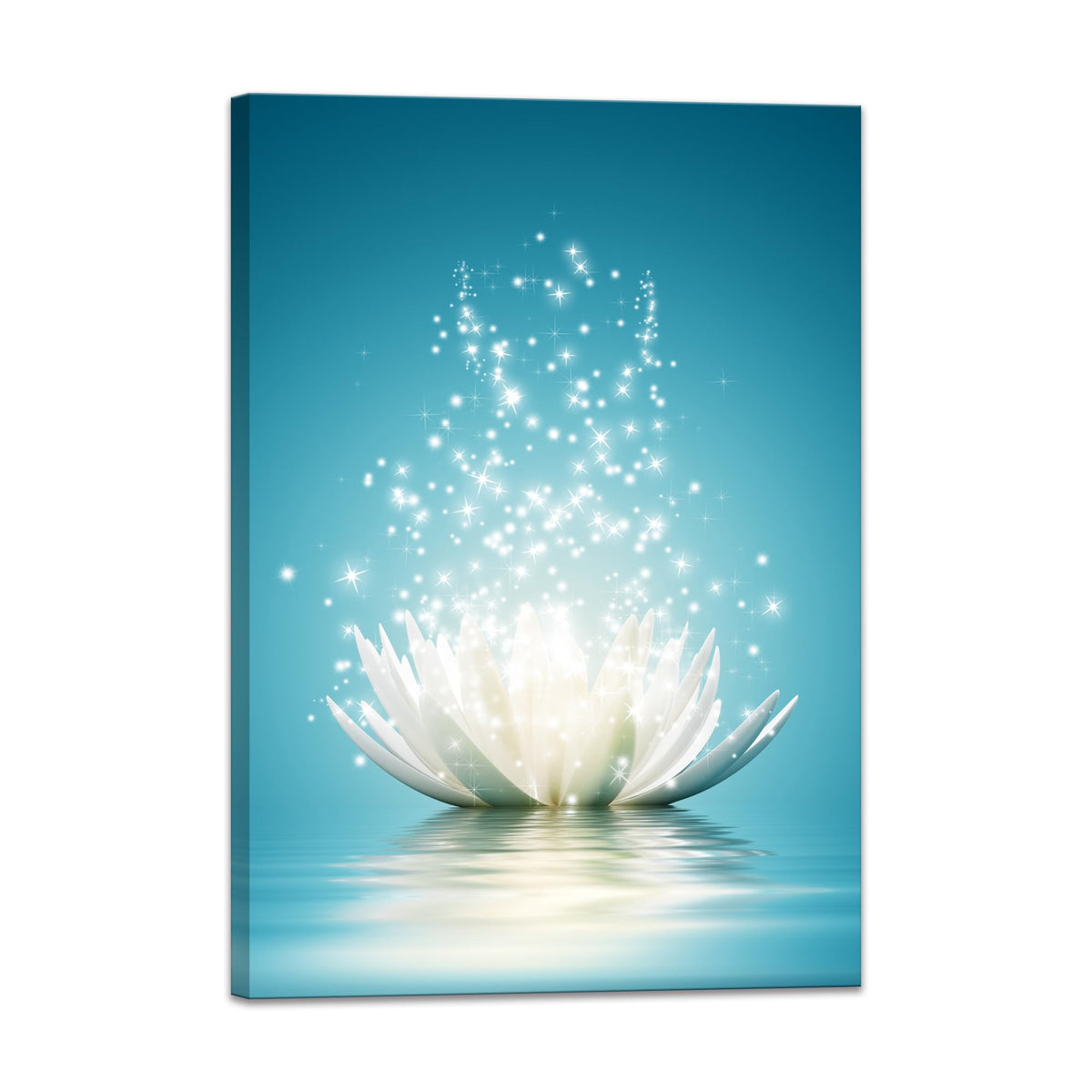 Lotus Flower Canvas Print Pictures Bathroom Decor Zen Wall Art Painting Spa Photo Artwork Framed for Spiritual Meditation Yoga Room Ready to Hang 16 x 24inch (16"L x 24"W / Lotus 01)