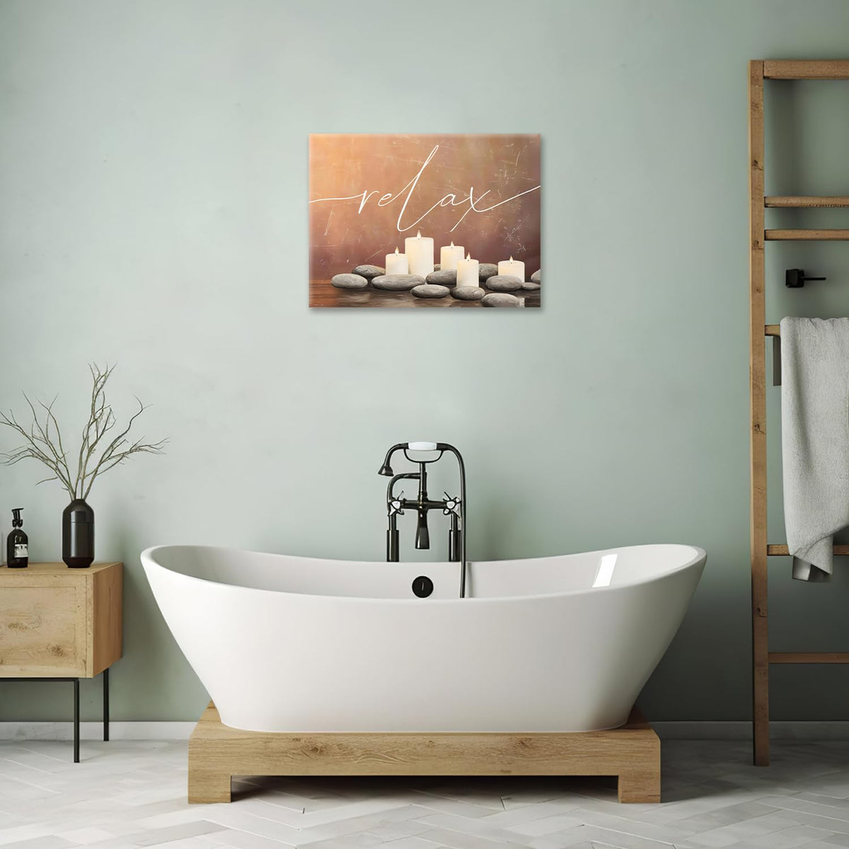 Zen Canvas Wall Art Relax Meditation Modern ArtWork 12" x 16" (Zen / 16"L x 12"W)