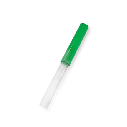 Singing Bowl Mallet Clear Hollow Crystal Base Rubber Striker Stick (Green rubber hollow stick)