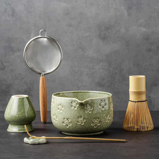 Matcha Whisk Set (Mottled Green)