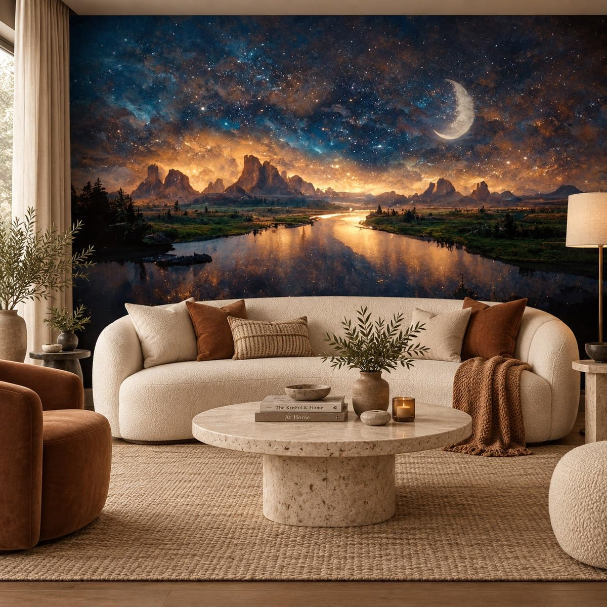 Peel Stick Wall Mural Wallpaper Night Sky 118"x82" Decor A27 (A27 / 118" x 82")