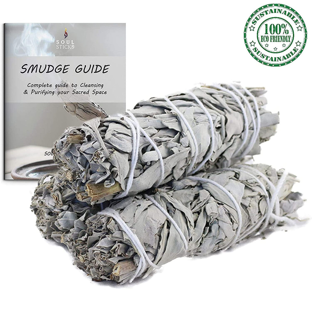 4 Inch 100 Pack Organic White Sage Smudge Smudging Sticks (4 Inch)