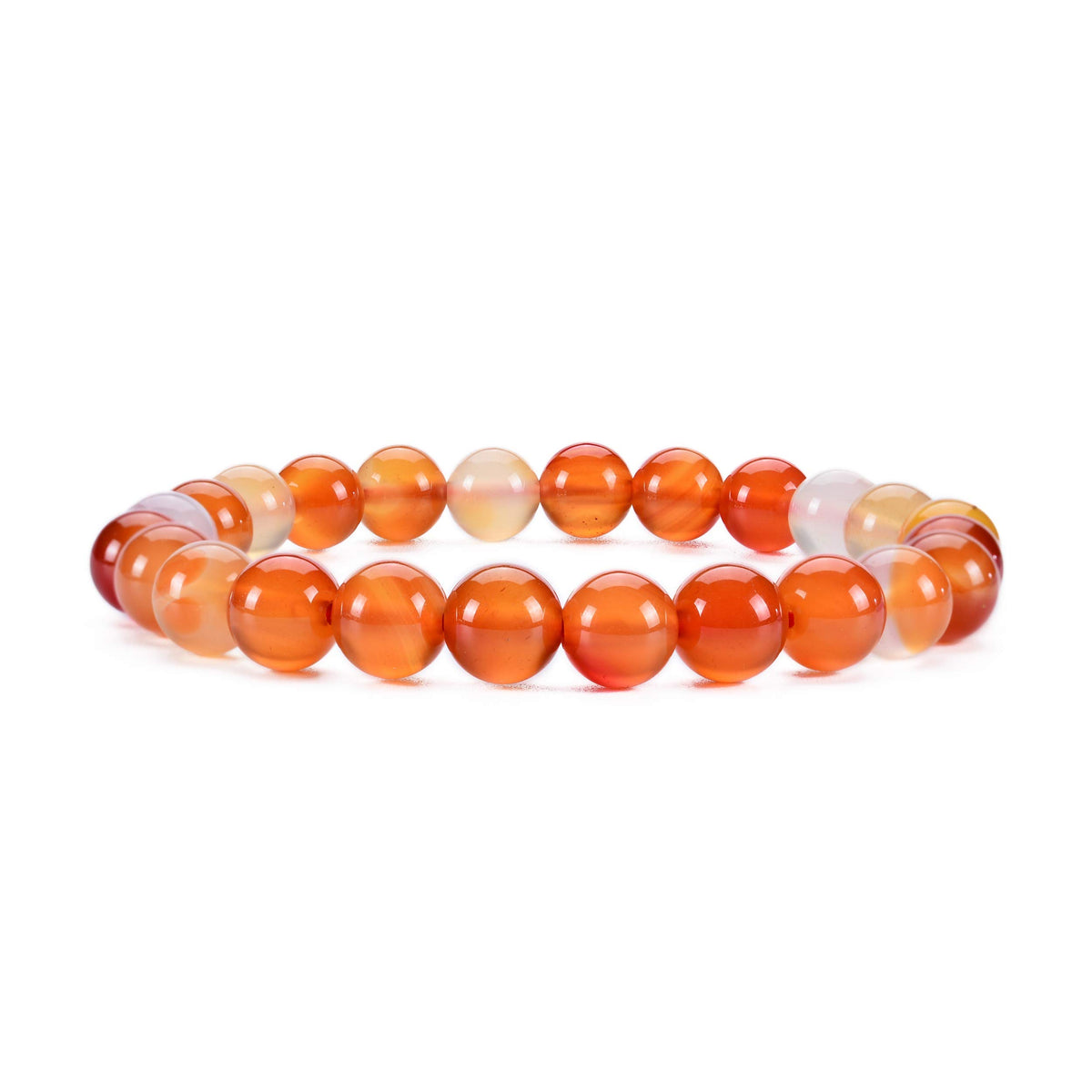Carnelian Bracelet 8mm Beaded Bracelet (Carnelian / Medium)