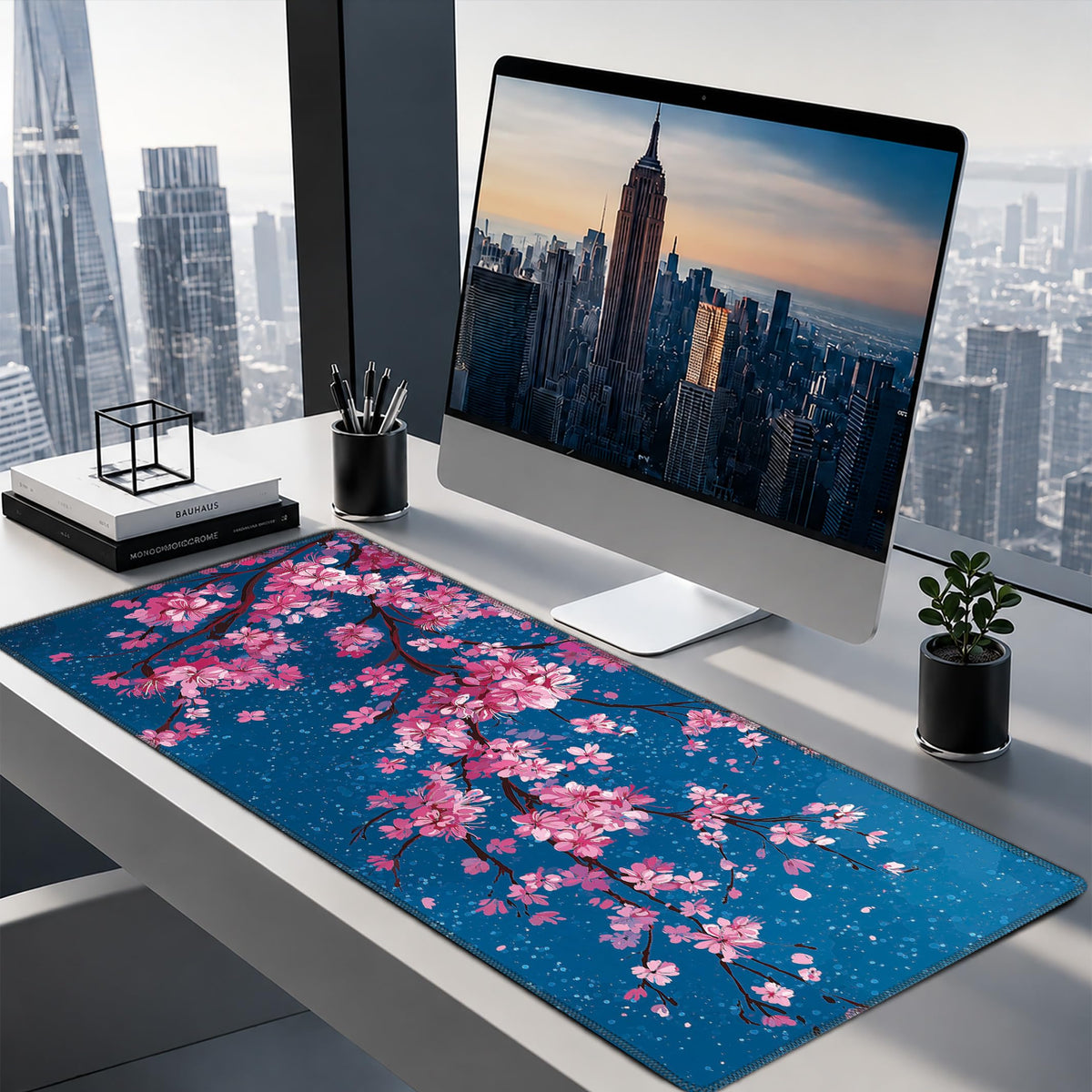 Cherry Blossom Large Gaming Mouse Pad Desk Mat Extended Mousepad (Cherry Blossom / 35.4L x 15.7W inches)