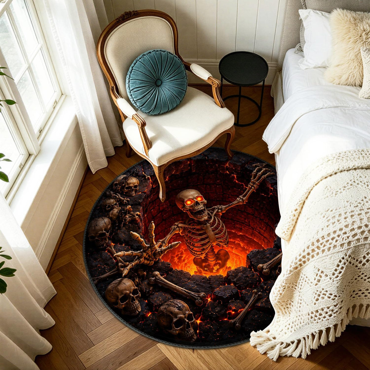 Halloween Round Throw Area Rug 4ft (29 / 4' (Round))