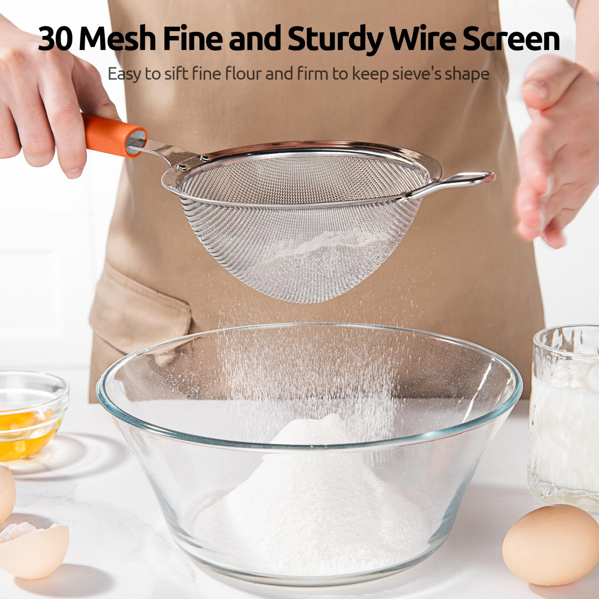 Fine Mesh Strainer (M-4.73in / (6) Orange)