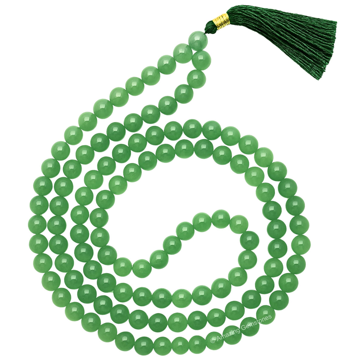 Green Aventurine Mala Beads (Green Aventurine / Plain)