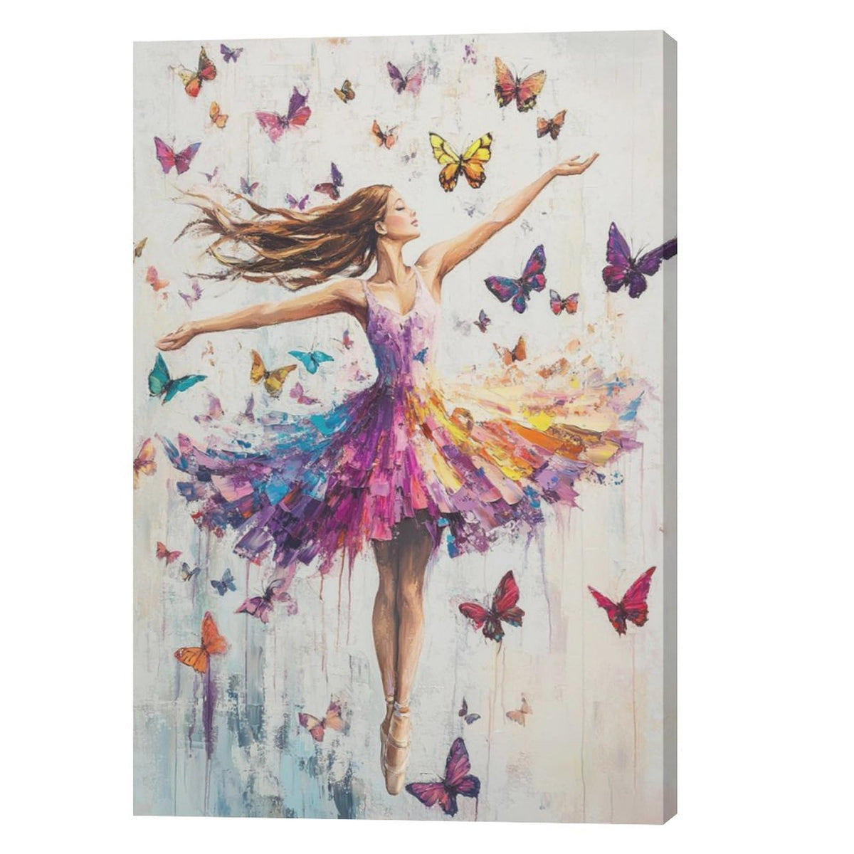 Ballerina Wall Art (24"L x 16"W / Ballet Girl Butterfly)
